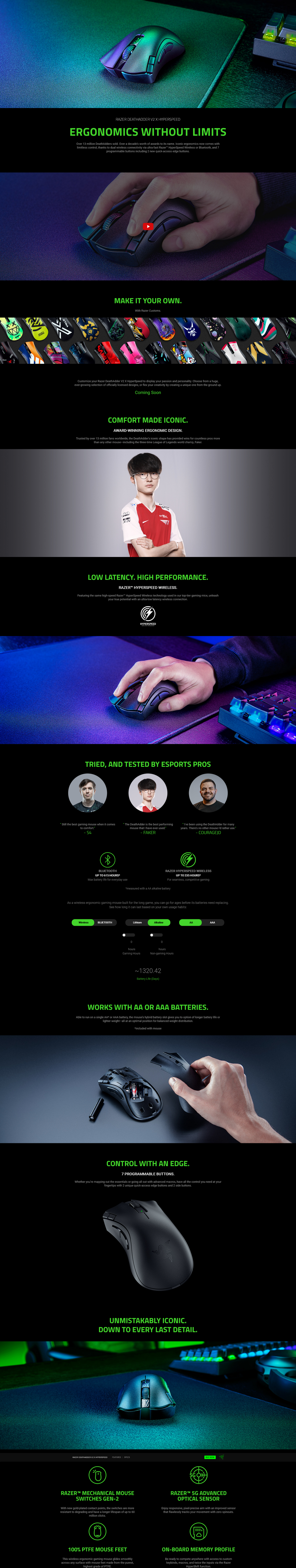 razer deathadder v2 x hyperspeed wireless gaming mouse rz01-04130100-r3a1