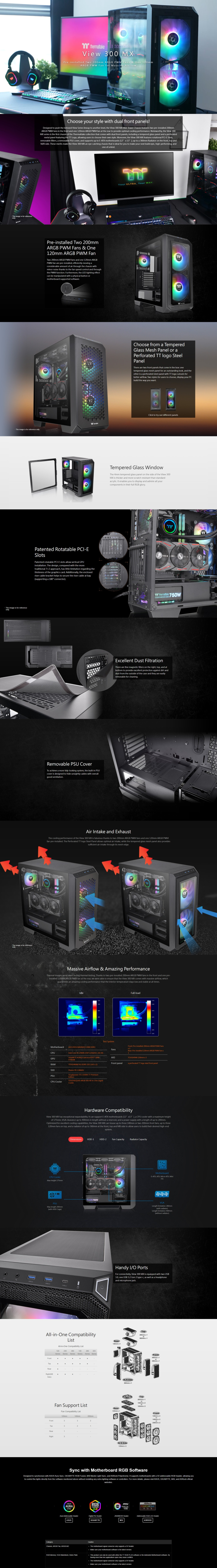 thermaltake atx view 300 mx argb tg case black ca-1p6-00m1wn-00