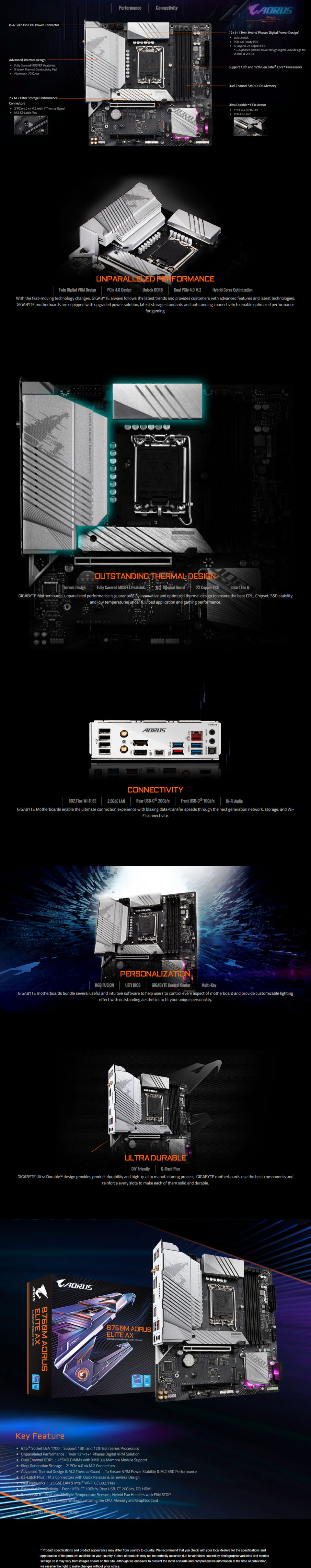 gigabyte s1700 micro-atx b760m aorus elite ax ddr5 motherboard