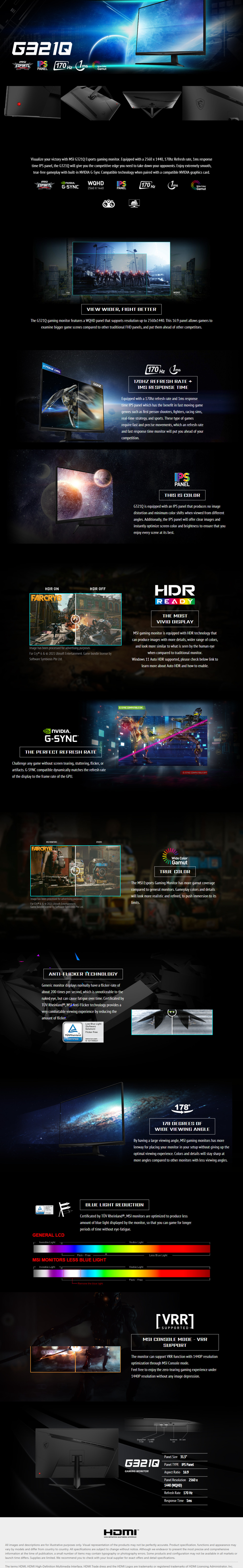 32 msi g321q ips wqhd 170hz gaming monitor