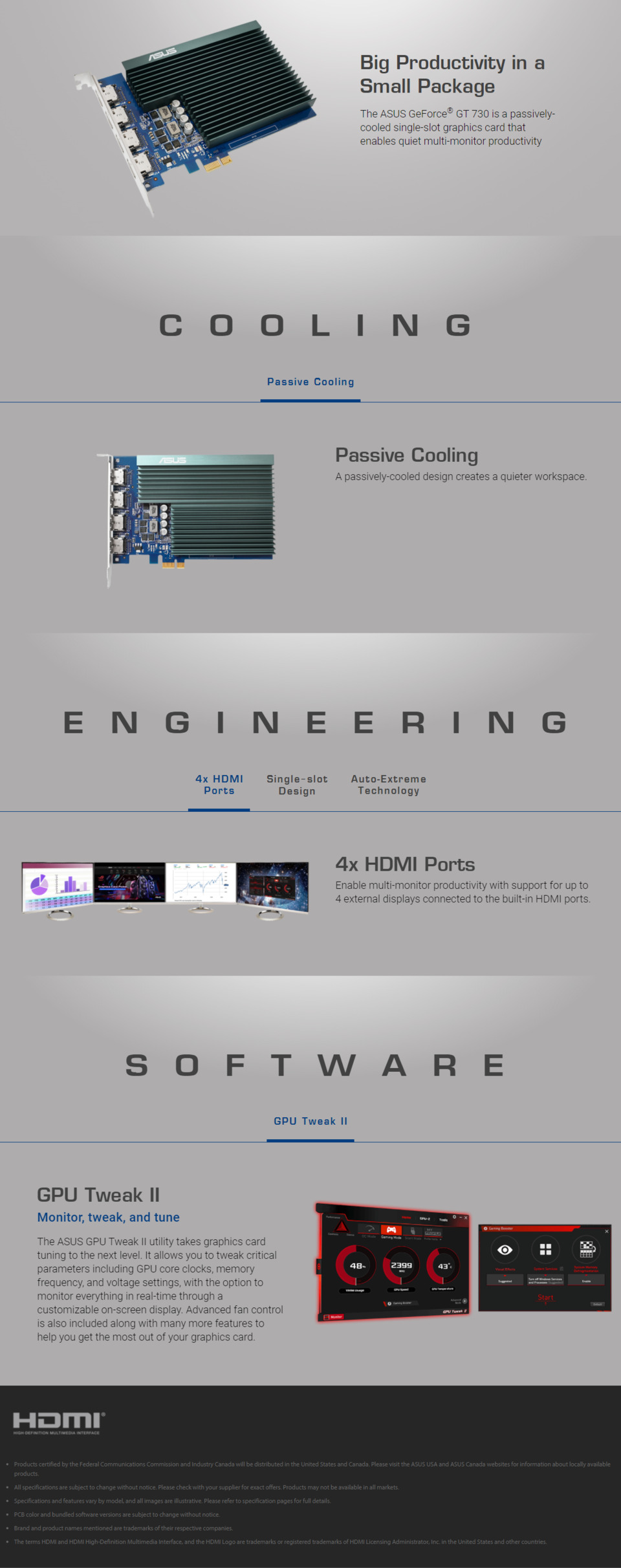ASUS GT 730 2GB Graphics Card GT730-4H-SL-2GD5 | Computer Alliance