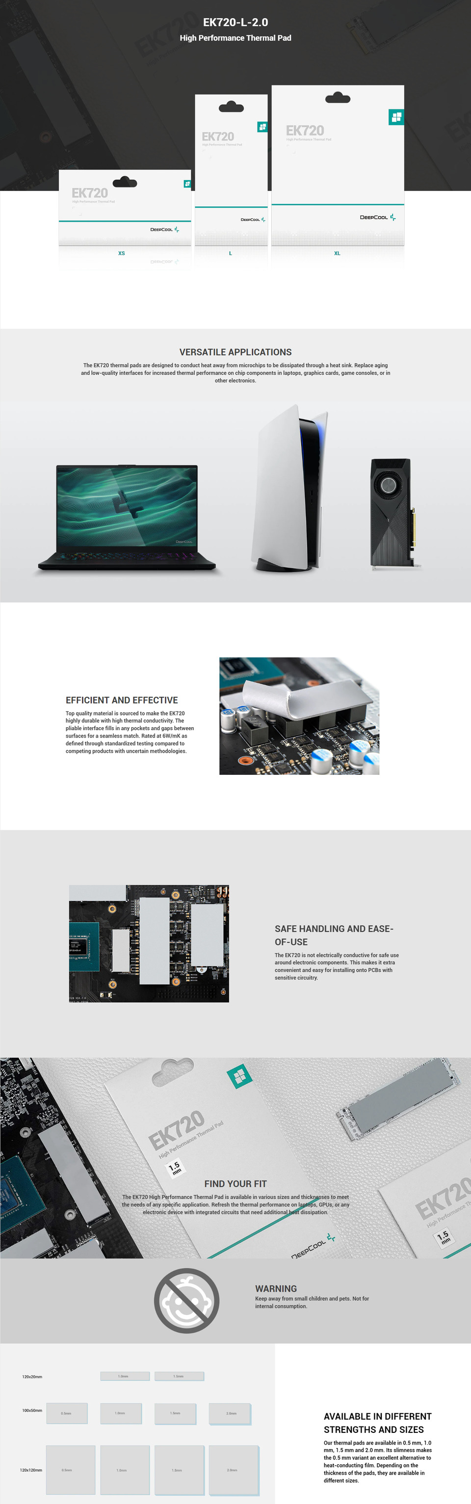 DeepCool EK720 High Performance Xtra Large Thermal Pad 0.5mm CA