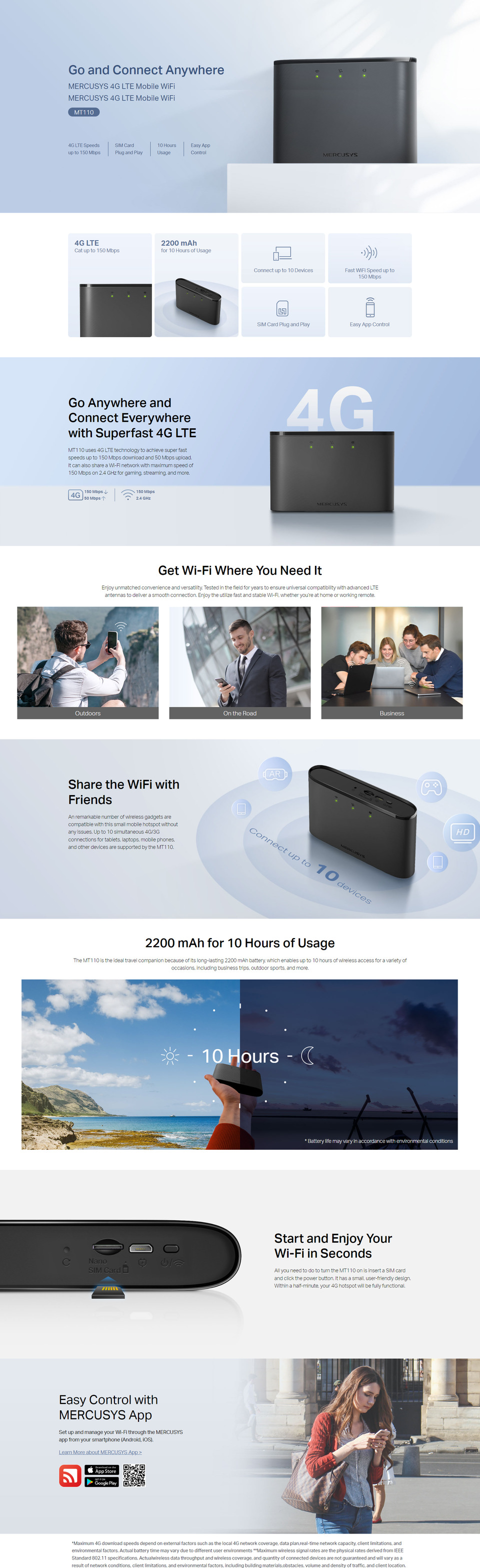 mercusys mt110 4g lte mobile wi-fi