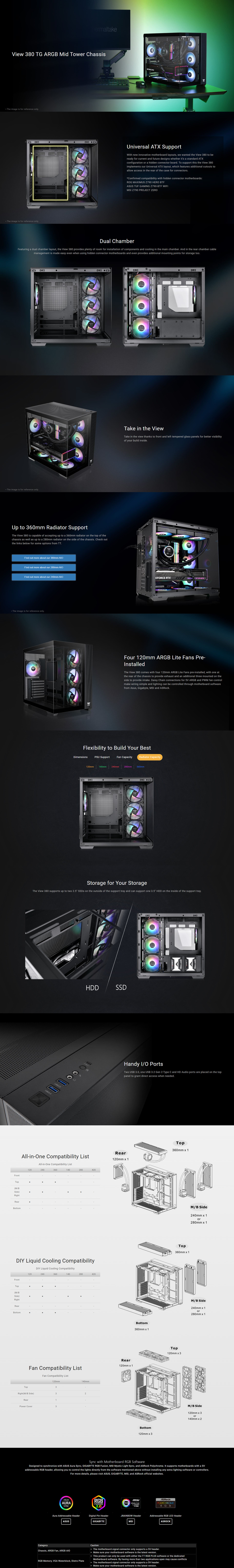 thermaltake mid tower view 380 tg black case ca-1z2-00m1wn-00