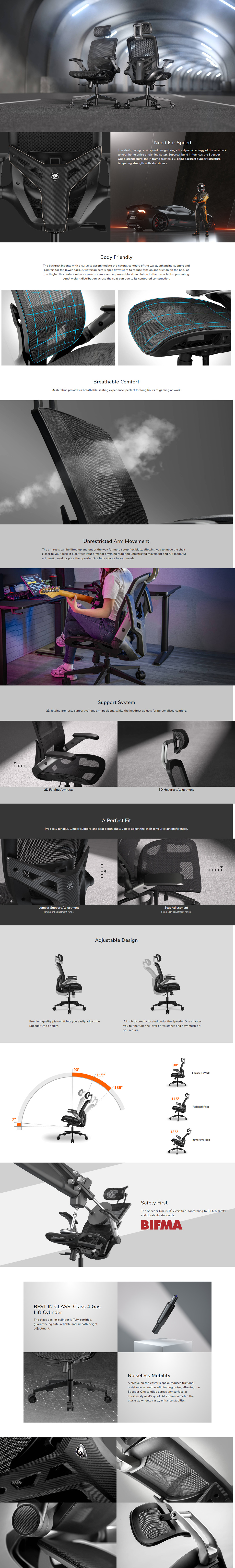 cougar speeder one mesh gaming chair