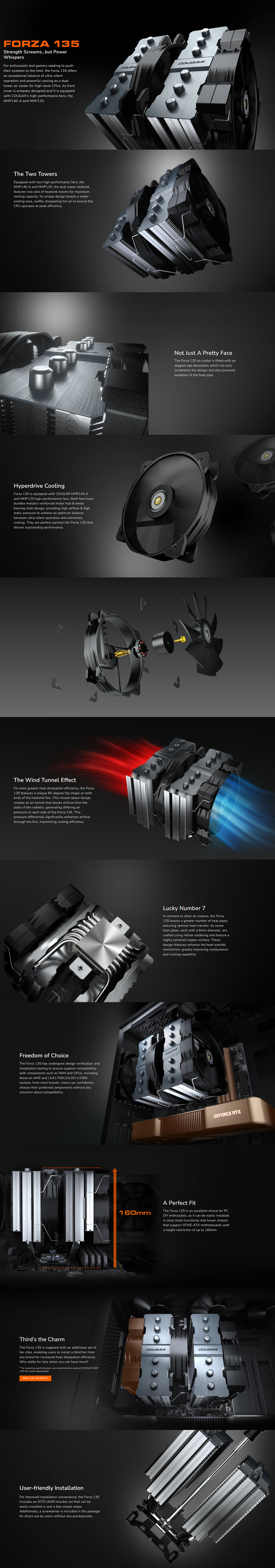 cougar forza 135 premium dual tower air cooler cgr-fza135