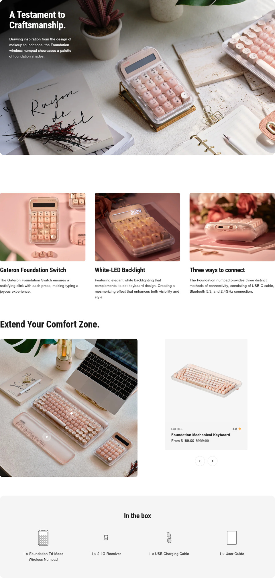 lofree dual-mode wireless numpad and calculator with foundation switch