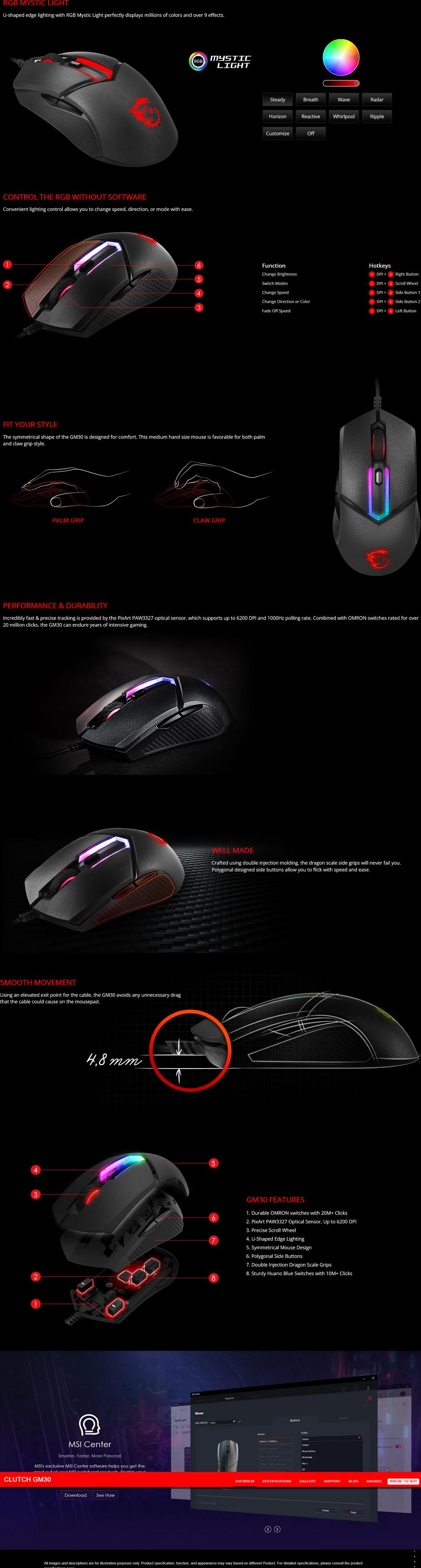 msi clutch gm30 gaming mouse