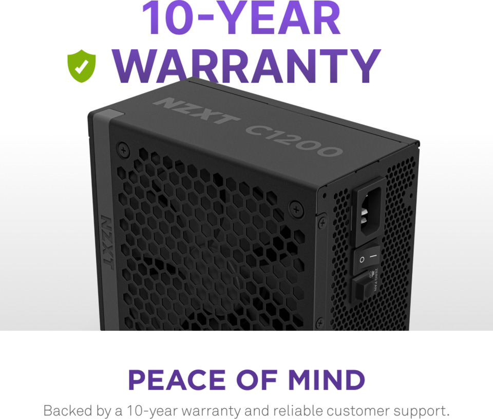 1200 Watt NZXT C1200 Gold ATX 3.1 Gen5 Black Power Supply | CA