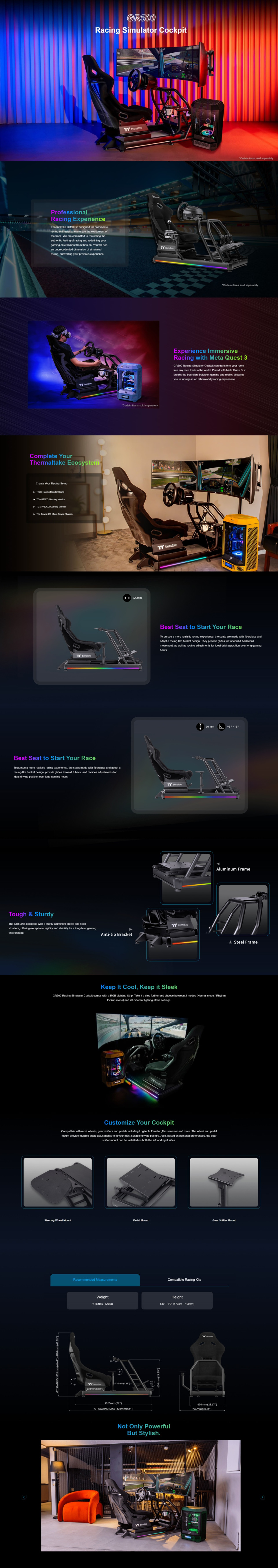 thermaltake gr500 racing simulator cockpit black