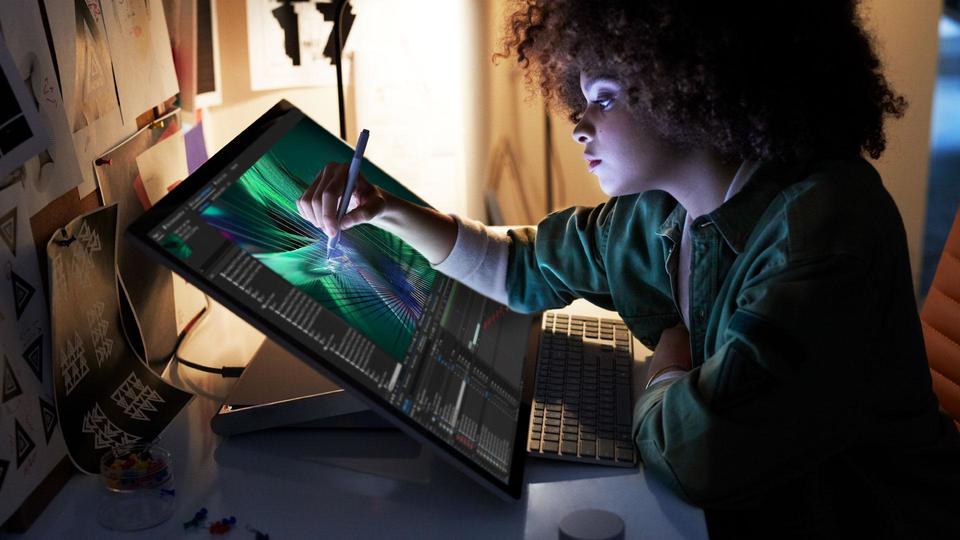 Young woman working