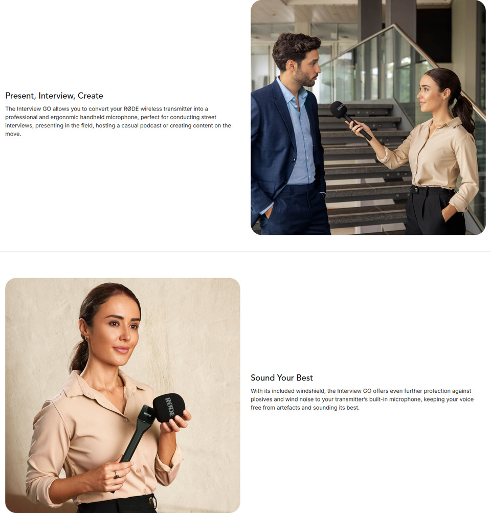 rode interview go handheld adaptor for the wireless range