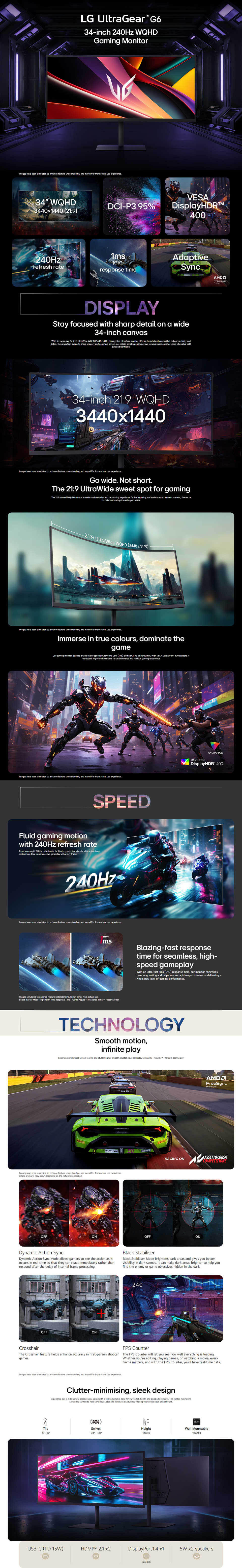 34 ultragear 34g630a-b wqhd 240hz va curved ultrawide gaming monitor black