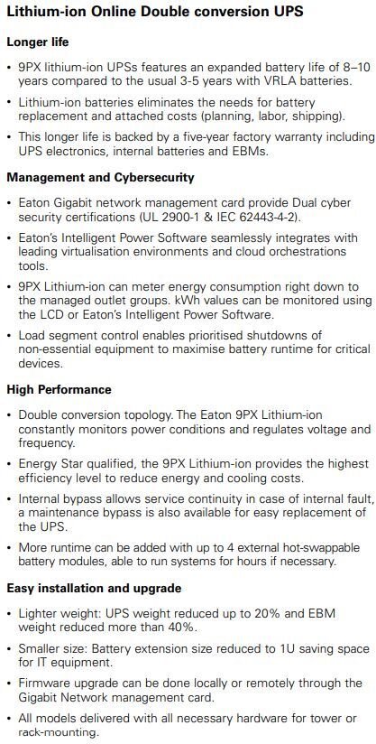 1500va 9px lithium ion online ups 9px1500irtanz-l