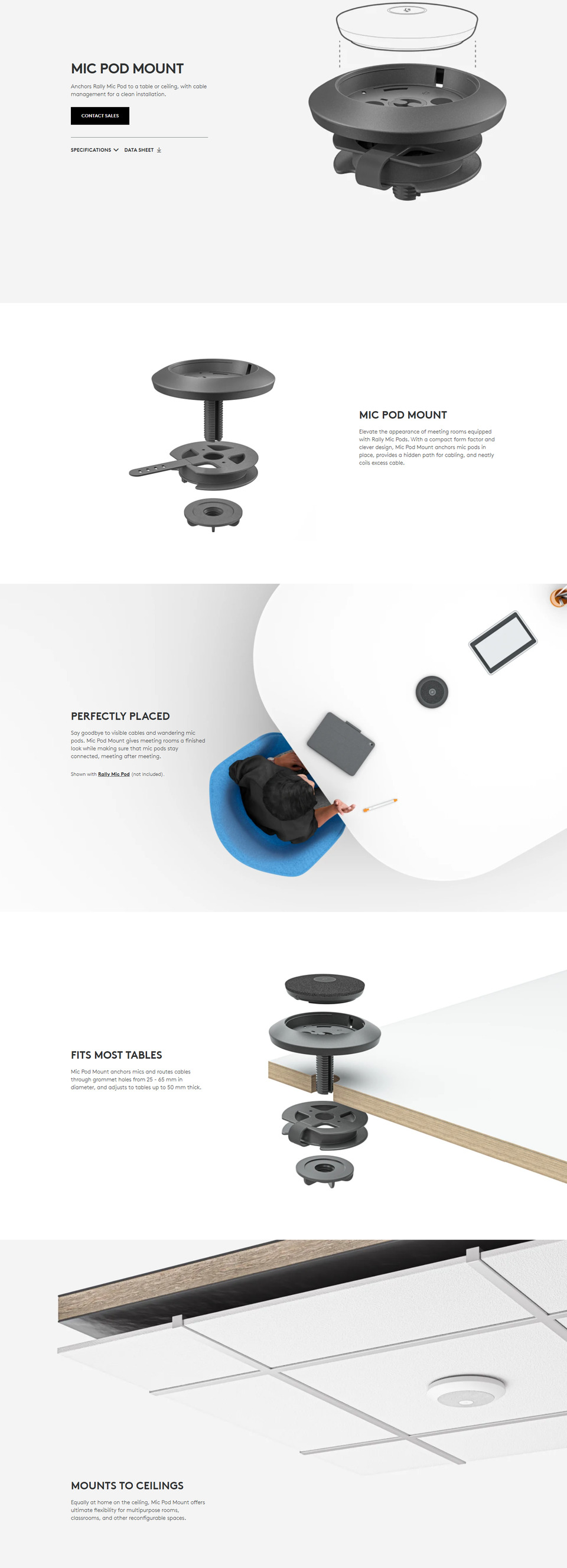 logitech mic pod mount for rally mic pod