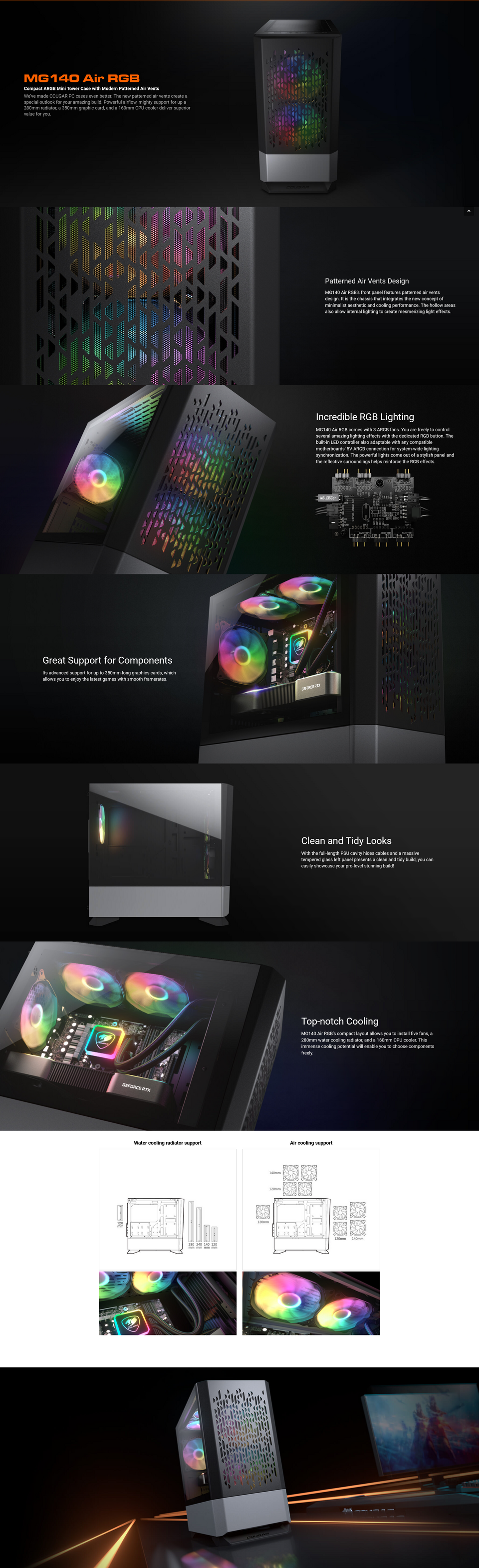 cougar microatx mg140 air rgb case black