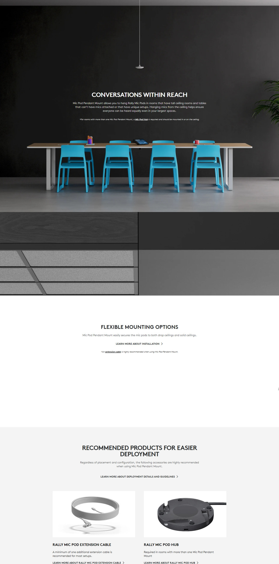 logitech mic pod pendant mound for rally mic pod