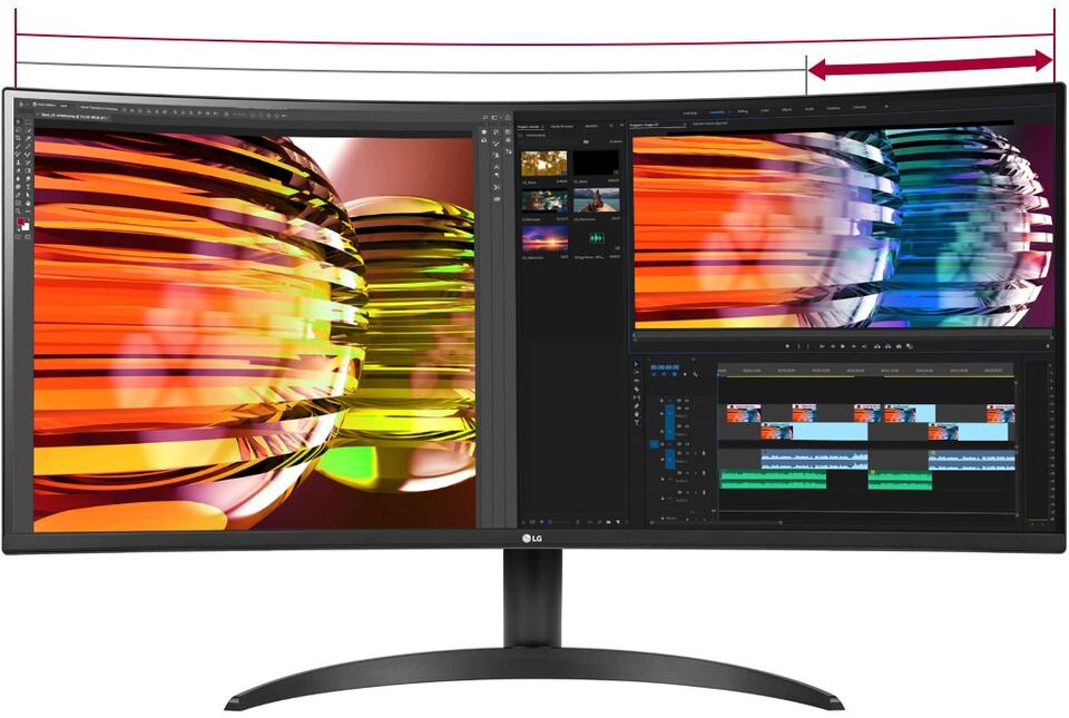 21:9 QHD display is great for the monitoring of footage for video editing, and audio plugins and effects can be displayed at once.