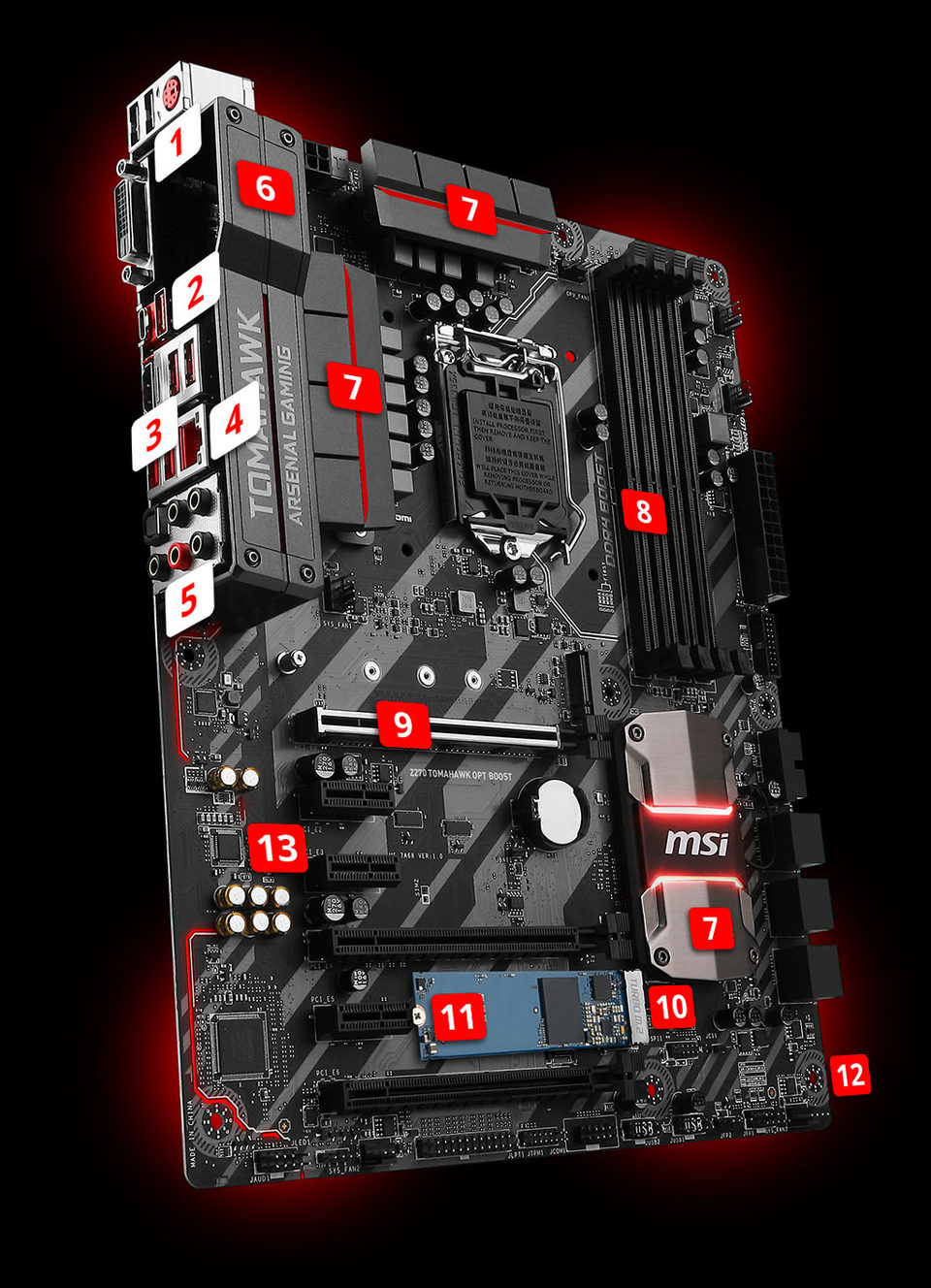 MSI S1151 ATX Z270 Tomahawk OPT Boost DDR4 Motherboard Computer Alliance