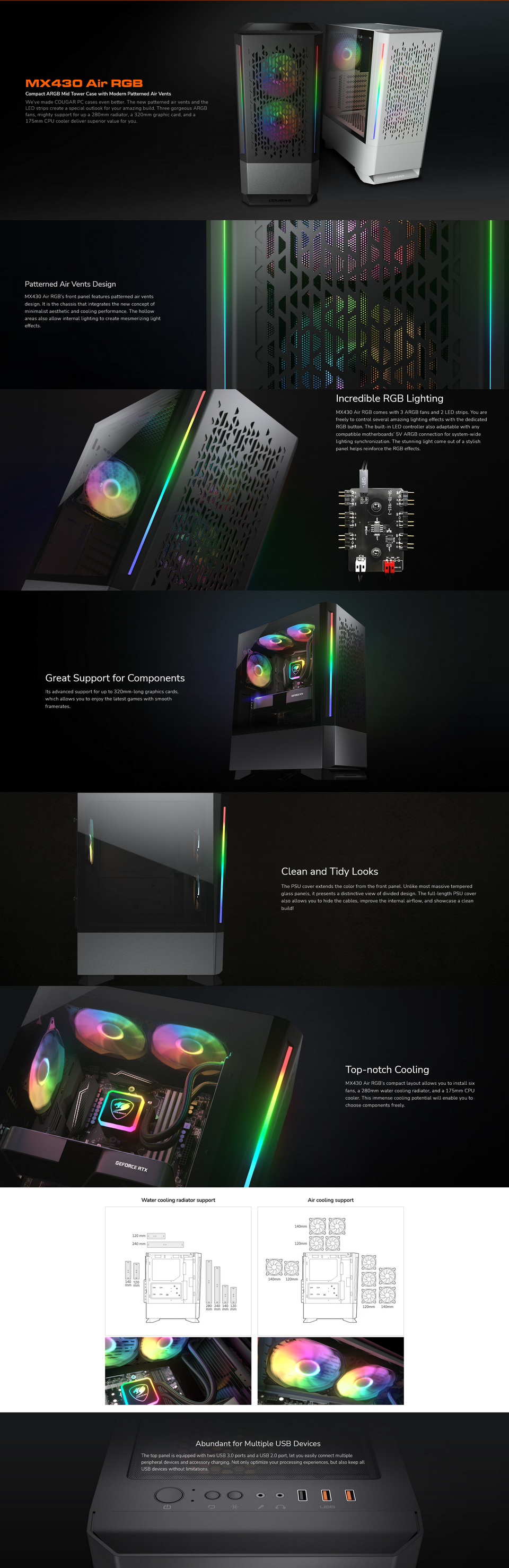 cougar mx340 air rgb atx case black