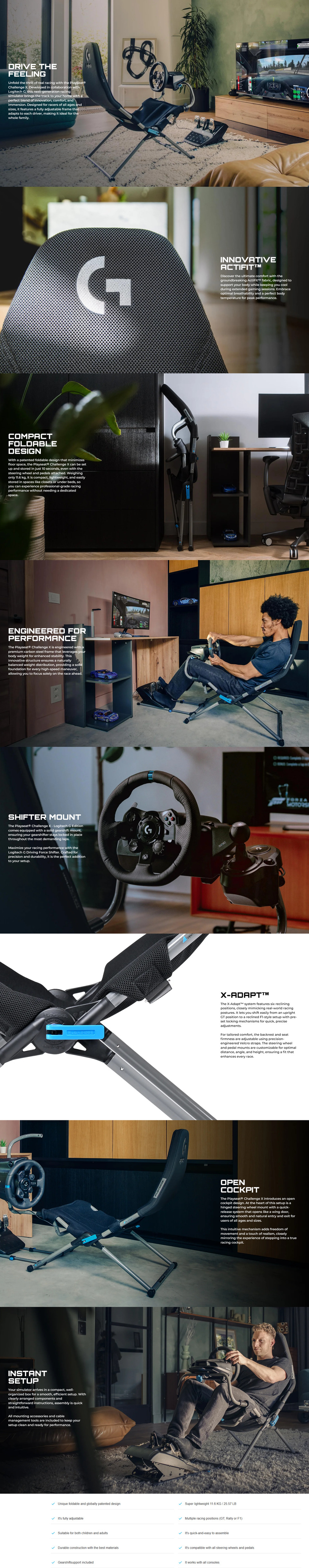 playseat challenge x racing simulator cockpit logitech g edition