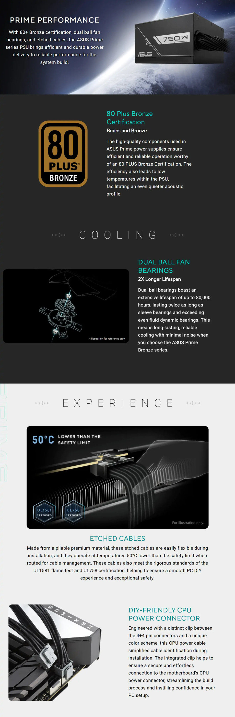 750 watt asus prime bronze power supply black