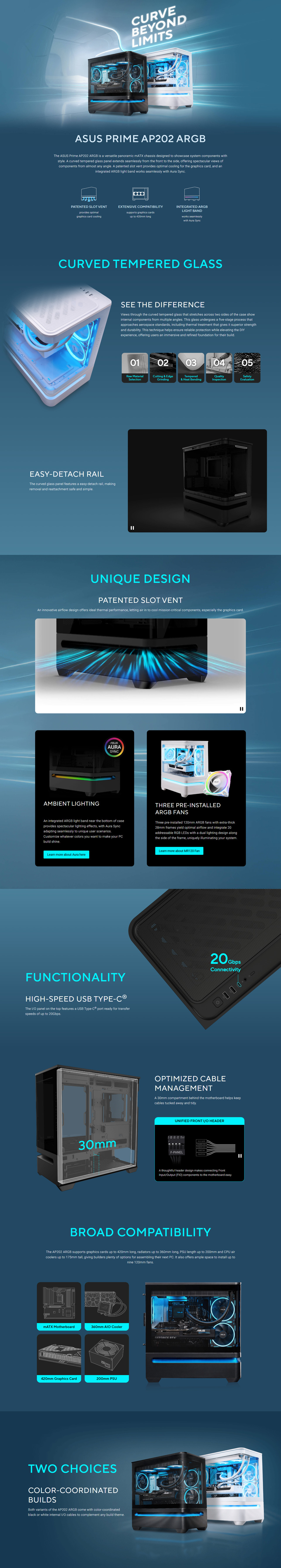 asus prime ap202 argb tg microatx case black