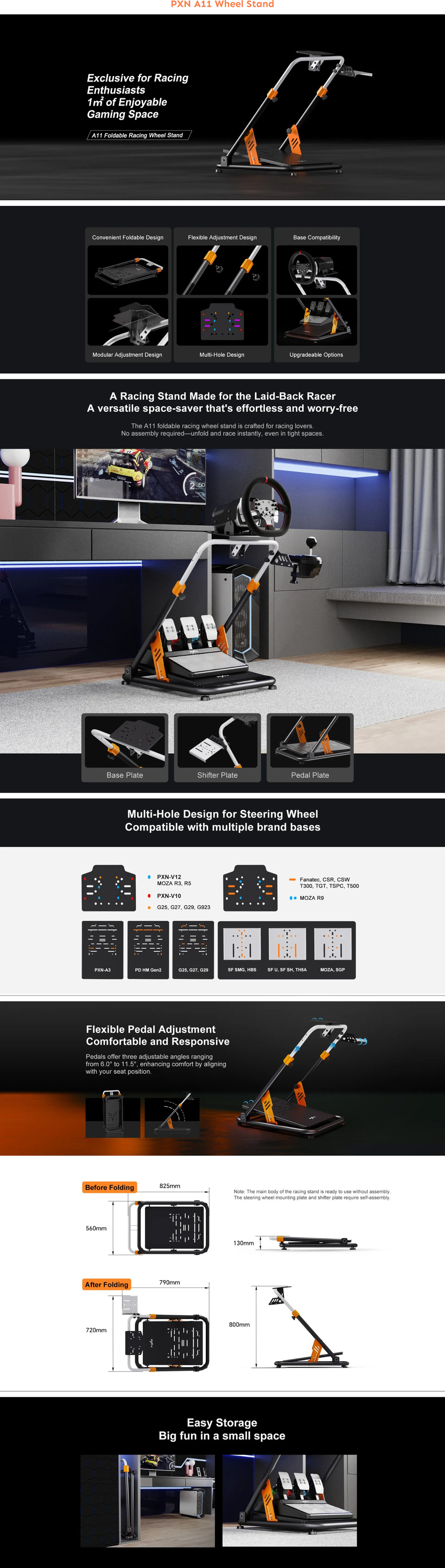 pxn a11 foldable racing wheel stand