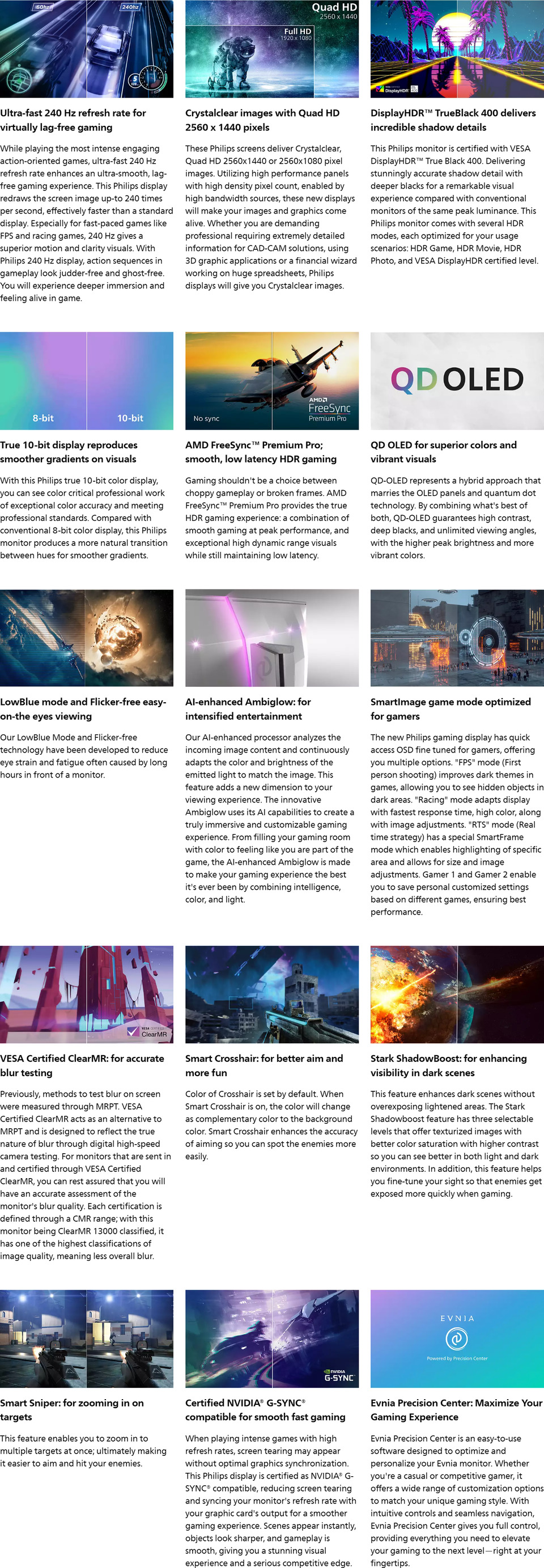 27 philips evnia qhd 240hz qd oled gaming monitor