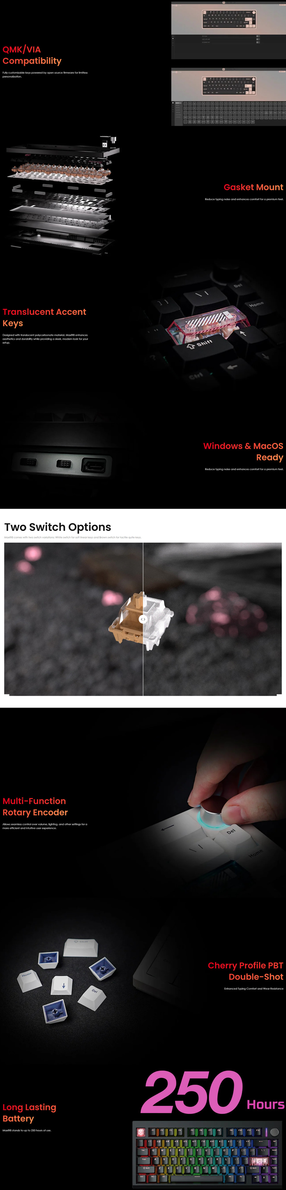 fantech maxfit8 wireless tactile mechanical keyboard black