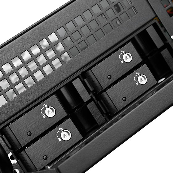 Two 5.25" drive bays for flexible 5.25" device installation (device for optional, not included)