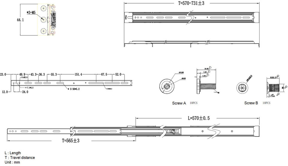 silverstone rms06-22 rail kit for silverstone 4u chassis