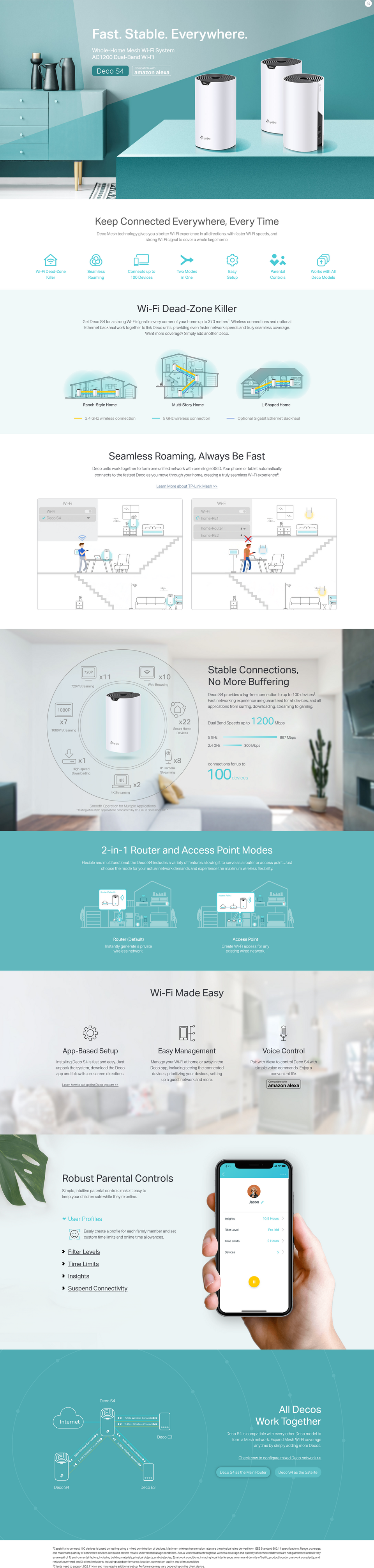 tp-link deco s4 3 pack whole home mesh wireless-ac1200 system