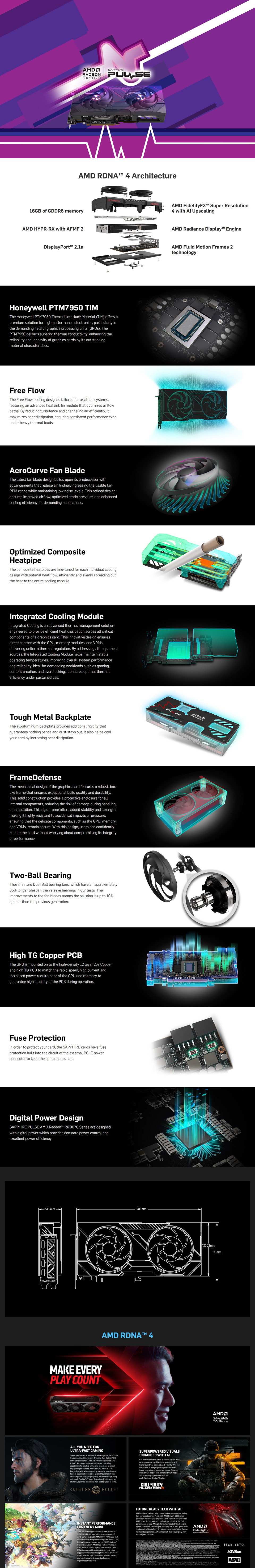 sapphire rx 9070 pulse 16gb graphics card