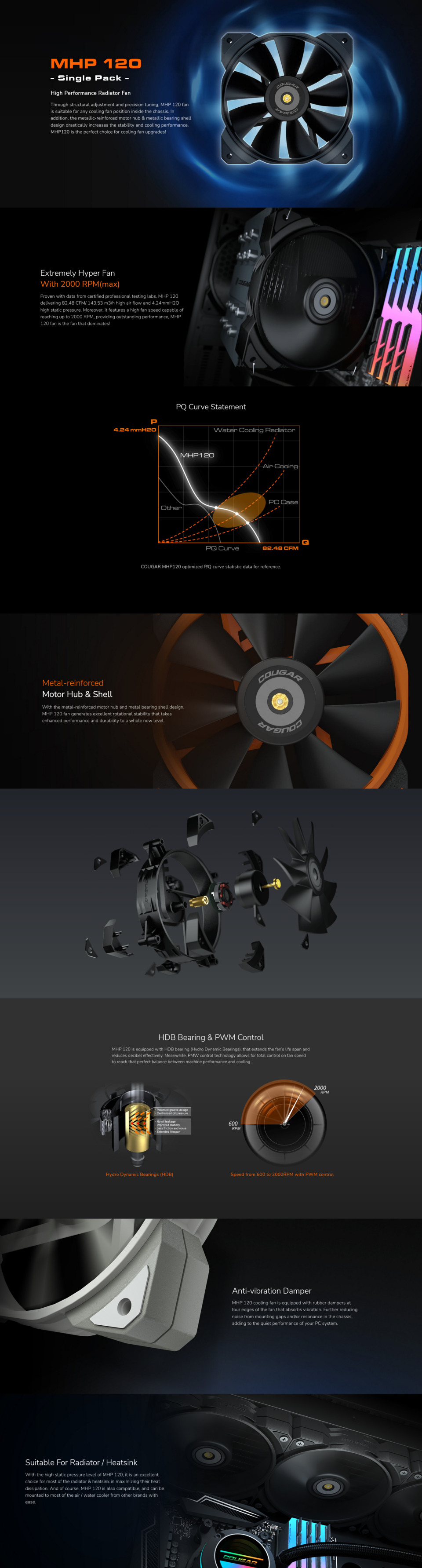 120mm cougar mhp120 extreme performance case fan cf-mhp120 hb