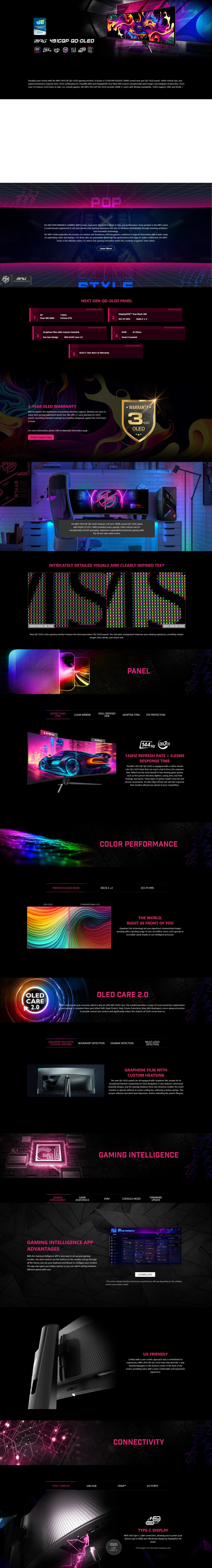 49 msi mpg 491cqp qd-oled curved 144hz dqhd monitor