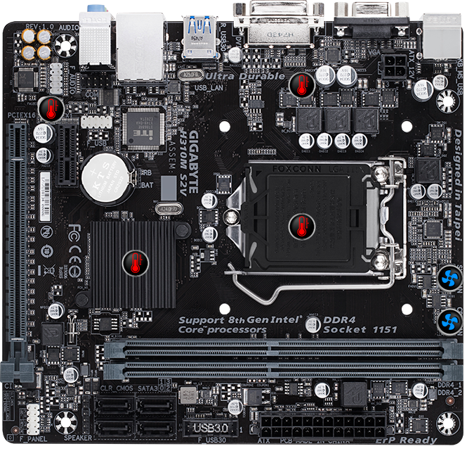 Gigabyte S1151 MicroATX GAH310MS2V 2.0 DDR4 Motherboard Computer
