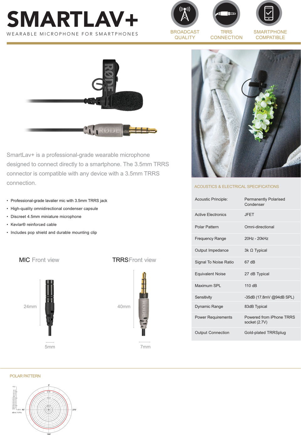 RODE SmartLav+ Lavalier Microphone for Smartphones | Computer Alliance