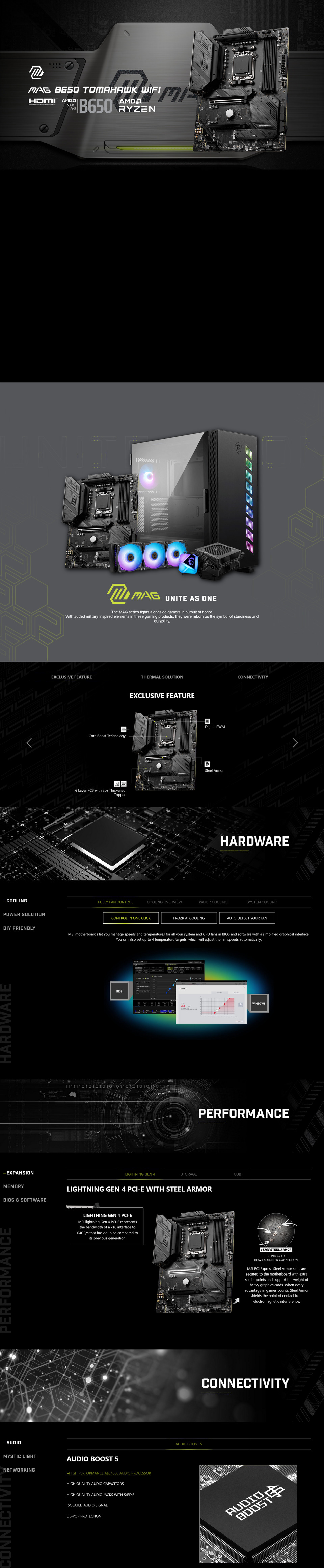  MSI MAG B650 Tomahawk WiFi Gaming Motherboard (AMD AM5, ATX,  DDR5, PCIe 4.0, M.2, SATA 6Gb/s, USB 3.2 Gen 2, HDMI/DP, Wi-Fi 6E, AMD  Ryzen 7000 Series Desktop Processors) : Electronics