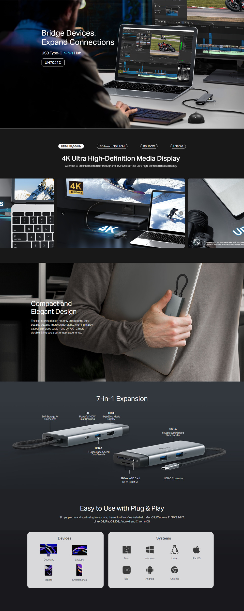 tp-link uh7021c usb type-c 7-in-1 hub