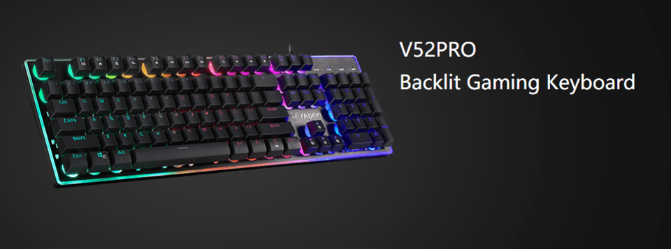 rapoo v52pro backlit mechanic-alike gaming keyboard v52pro