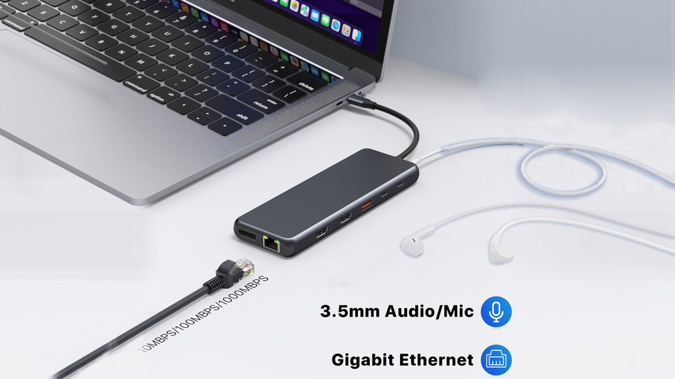volans vl-uch2p aluminium triple display usb-c hub with 100w pd
