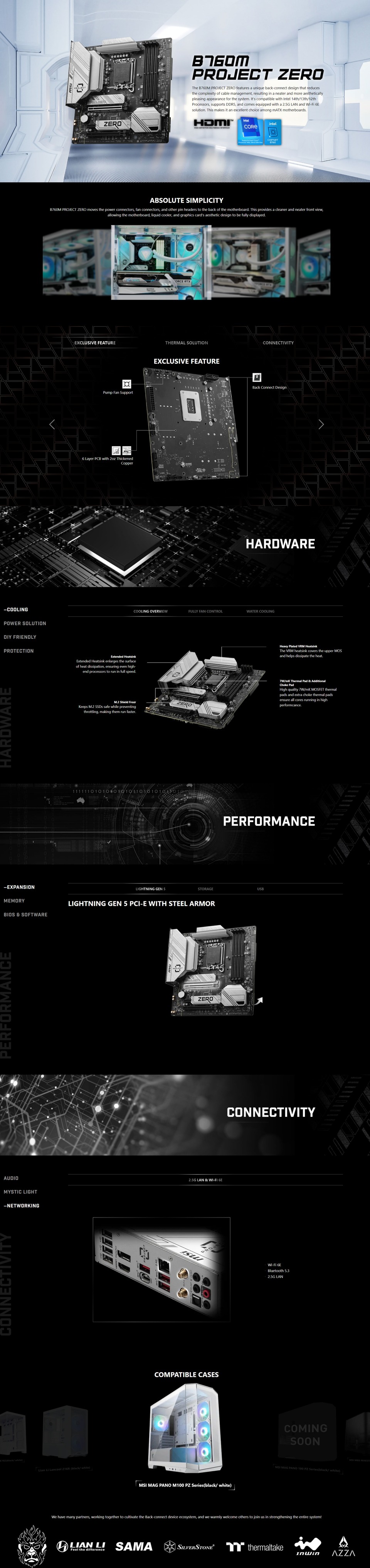 msi s1700 microatx b760m project zero ddr5 motherboard