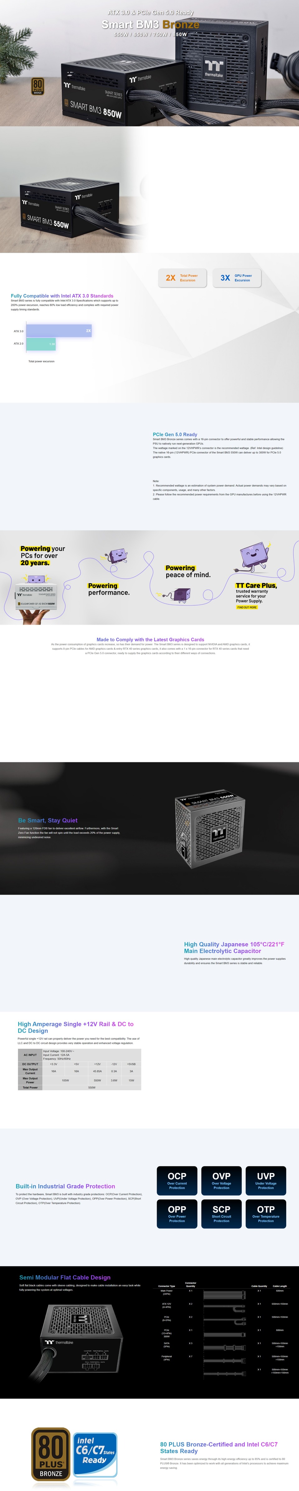 550 watt thermaltake bm3 80 bronze gen5 semi-modular power supply