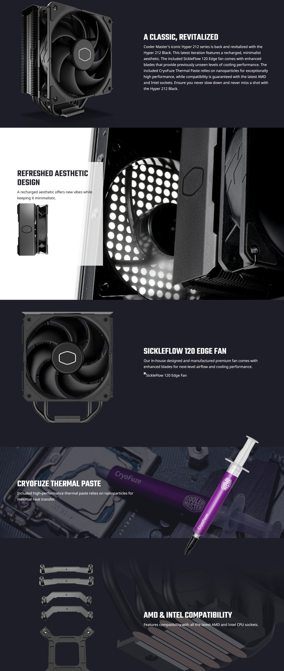 cooler master hyper 212 black cpu air cooler