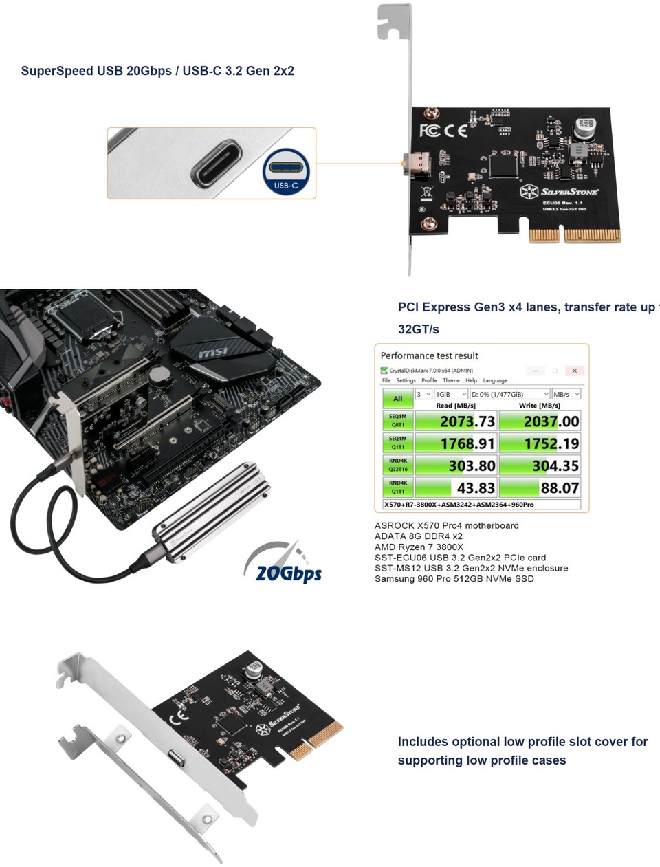 silverstone ecu06 usb 20gbps pcie card