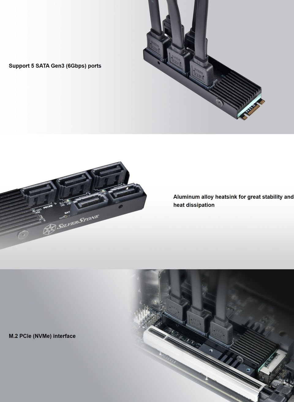silverstone ecs07 5-port sata gen3pcie storage expansion card