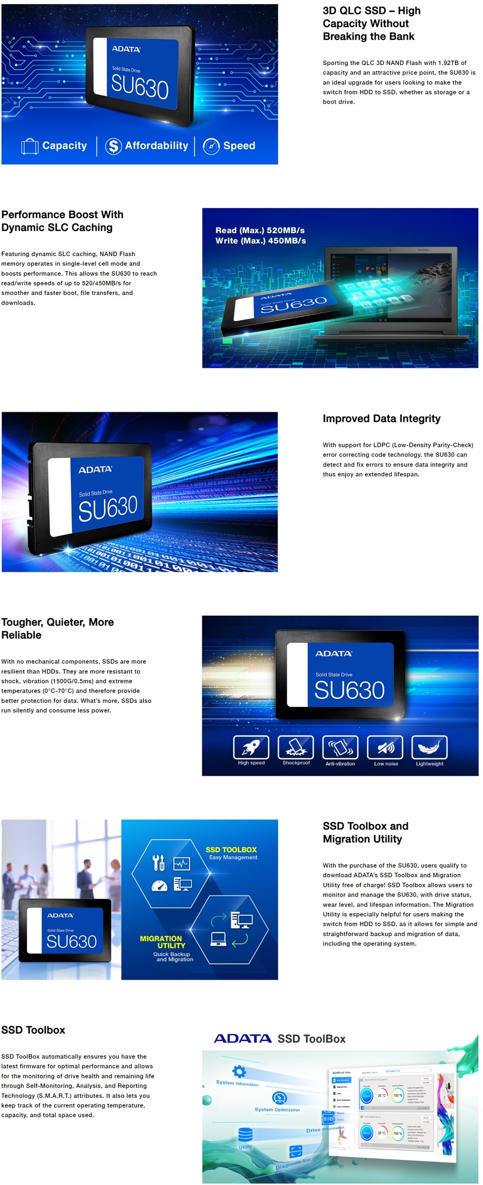 960GB AData 2.5" SU630 SATA 6Gb/s SSD ASU630SS-960GQ-R | CA