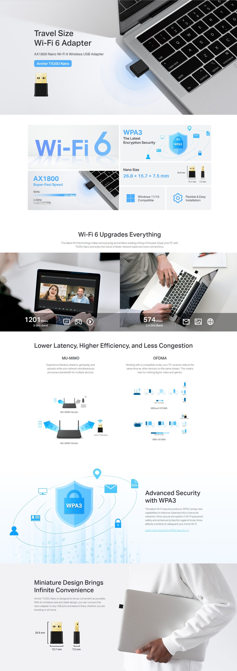 tp-link archer tx20u nano ax1800 wi-fi 6 wireless usb adapter