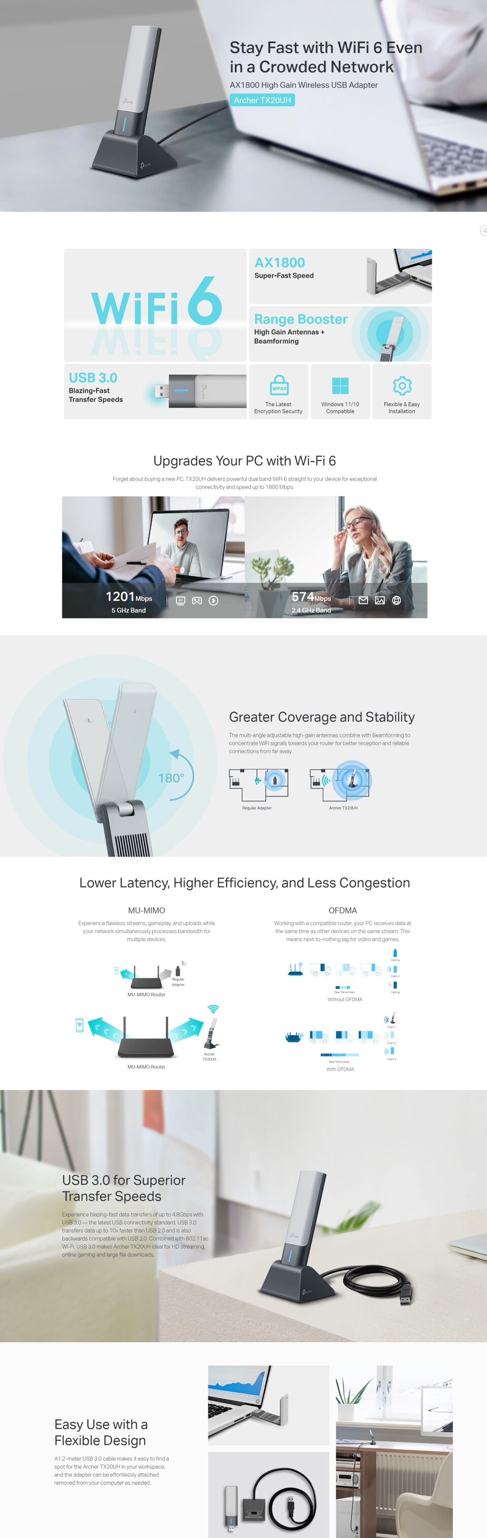 tp-link archer tx20uh plus wireless-ax1800 usb network adapter
